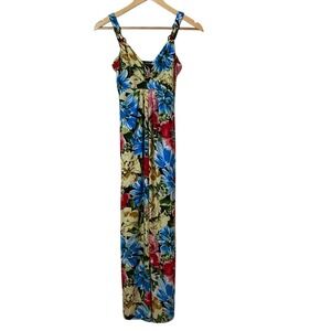Alyn Paige Womens Floral Maxi Dress Sleeveless Multicolor Size Small‎ Tropical